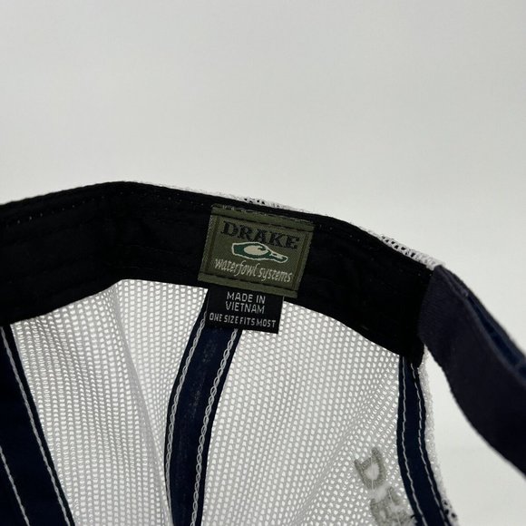 Drake Waterfowl Men's Mesh Snap Back Logo Cap Navy Blue One Size Duck Hunting - Picture 4 of 6